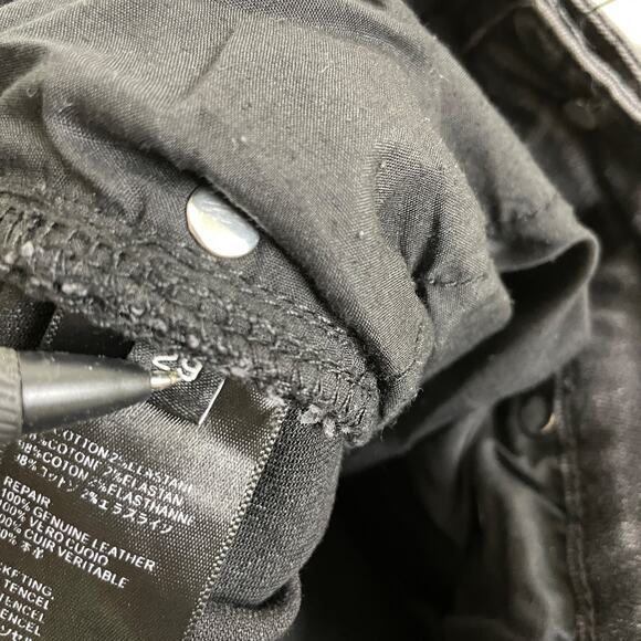 Amiri Skinny Jeans Mens 29 Black Distressed Varsity Logo Designer Denim Stretch - Picture 9 of 10